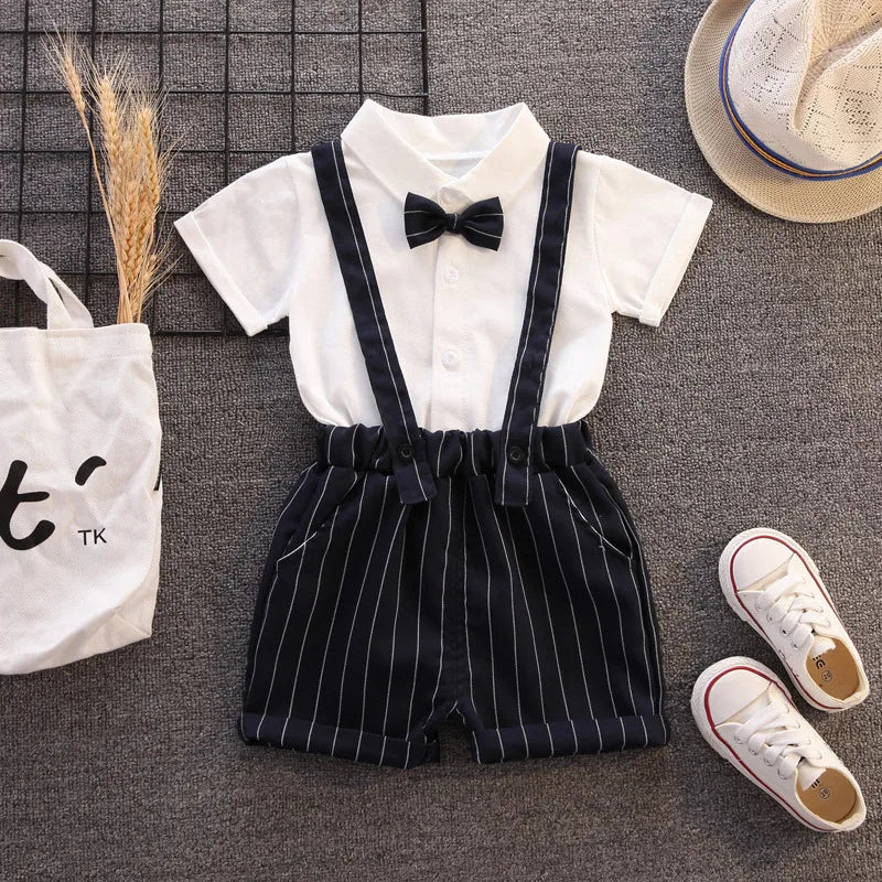 Kids Boys Clothing Sets Baby Tee Shirt + Overalls Pants Infant Toddler Children Wears T-shirt + Shorts Outfits Suits 1-4 Years Shello's Creative Boutique
