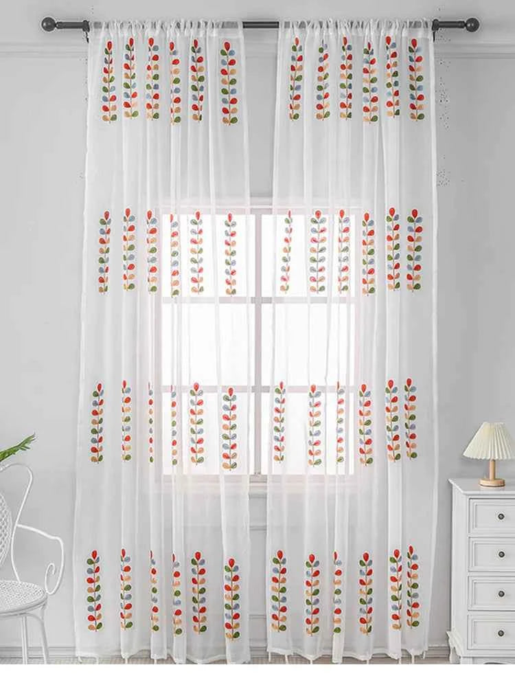 Boho Sheer Curtains for Living Room - Light Filtering Window Drapes, 2 Panels