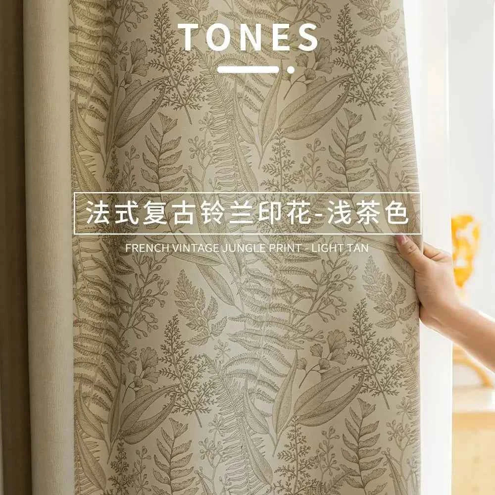 Custom Size French Spliced curtains for Living Room Bedroom Light Luxury Blackout Curtains Thickened Chenille White Tulle