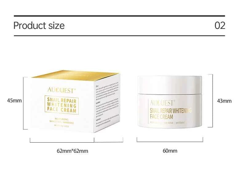 AUQUEST Snail Collagen Face Cream Whitening Moisturizing Anti Aging Facial Cream Skin Care Buy One Get One Free