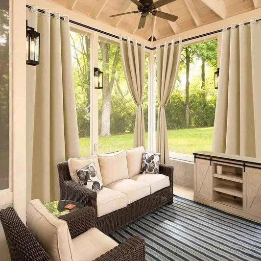 Waterproof Outdoor Curtains - UV Resistant Privacy Drapes for Patio Pergola Terrace - Shello's Creative Boutique