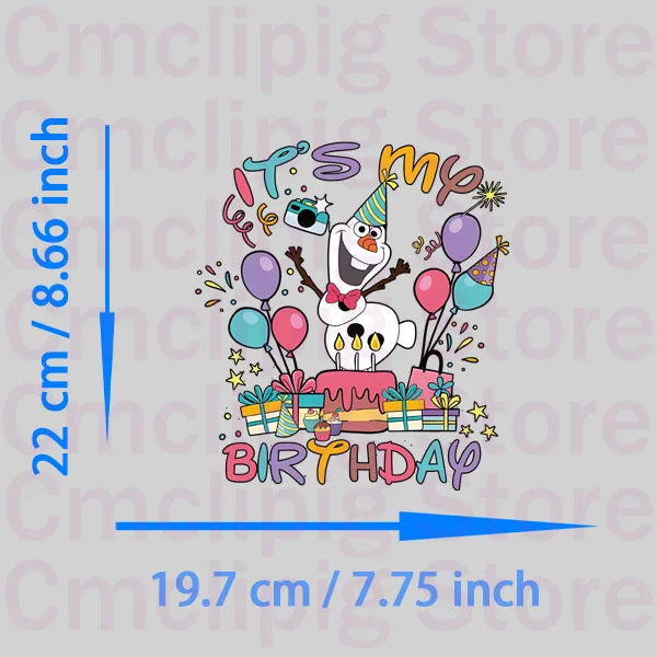 It's my birthday thermo-stickers for children Clothing patches Stitch vinyl stickers iron on transfer Shello's Creative Boutique