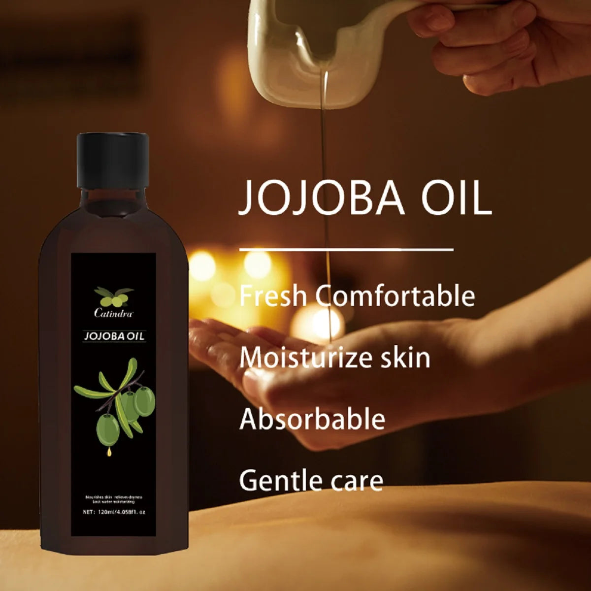 Catindra Jojoba Oil ā 120ml Firm Skin Moisturizing Organic Face & Body Cream - Shello's Creative Boutique