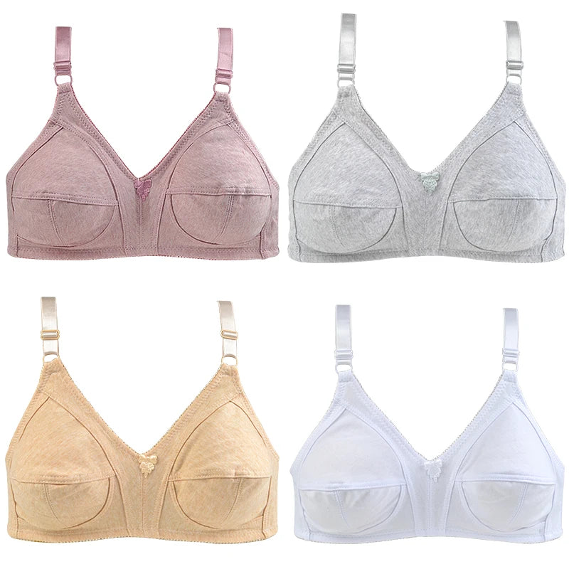 KING'S FAITH 2024 New Arrival Wireless Push-Up Bra – Cotton Thin Brassiere for Women, Big Size 46CD–48C