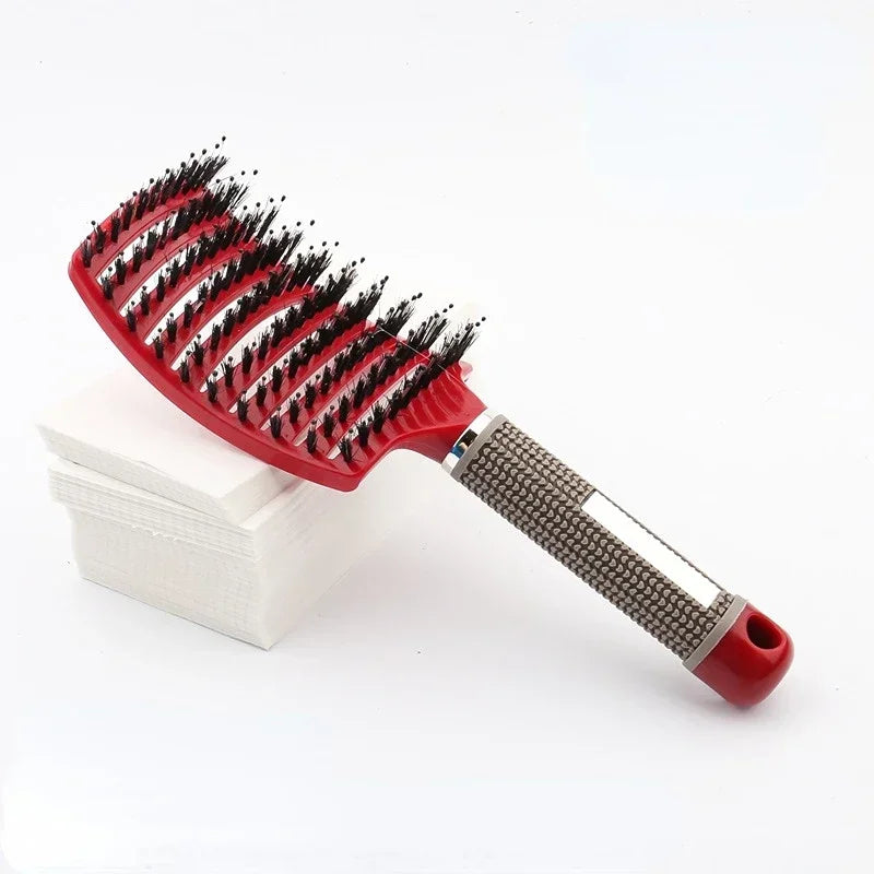 Detangling Hair Brush - Bristle & Nylon Scalp Massage Comb for Wet Curly Hair