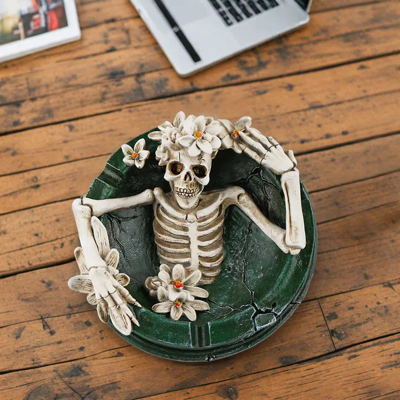 Skull Decorative Ashtray – Household Desktop Ash Tray for Home & Office