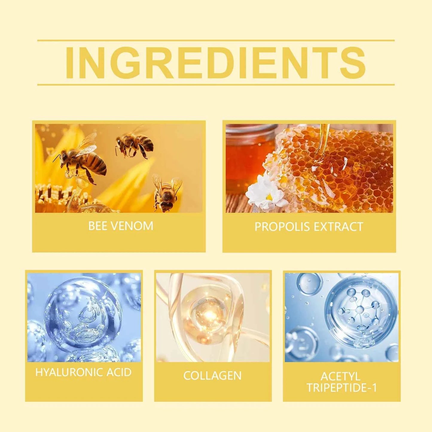 Bee-Venom Neck Care Stick Contains Collagen Lift & Tighten Skin Lighten Neck Lines Double Chin Moisturizing Beauty Neck Cream