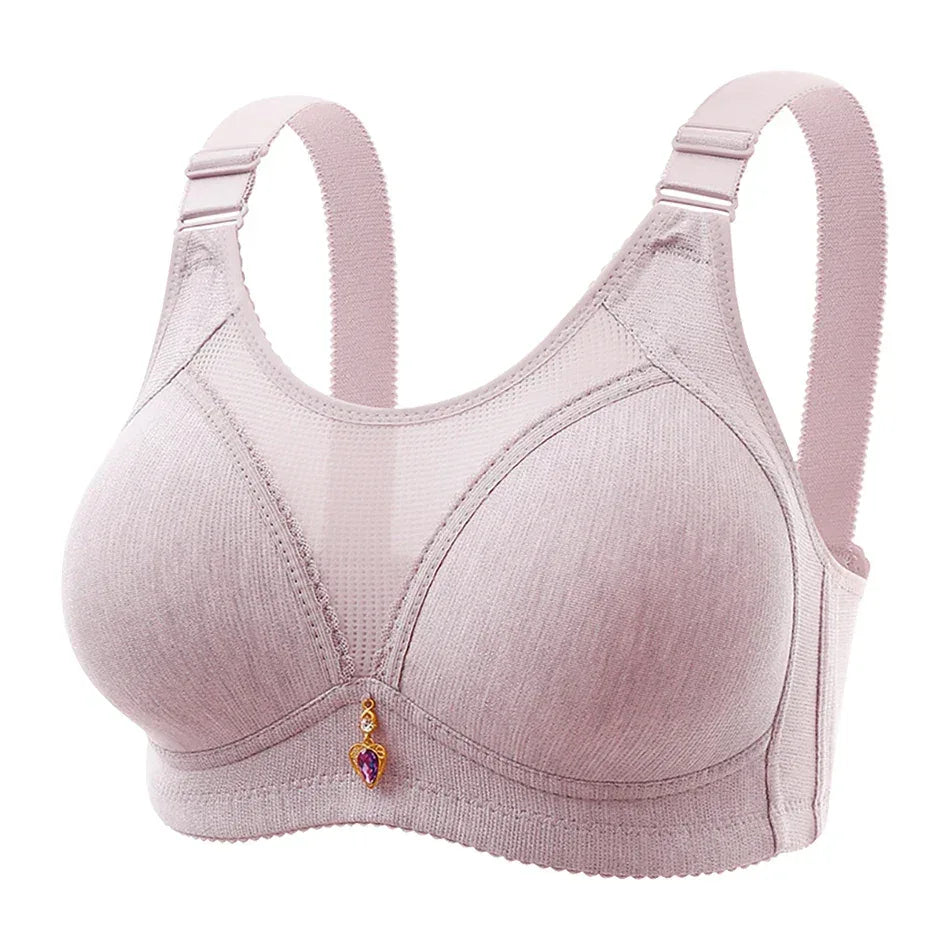 Comfortable Non-Slip Push-Up Sports Bra for Women – Seamless Wire-Free Lingerie with Wide Shoulder Straps & Chest Pad (Sizes 36–100BC) - Shello's Creative Boutique