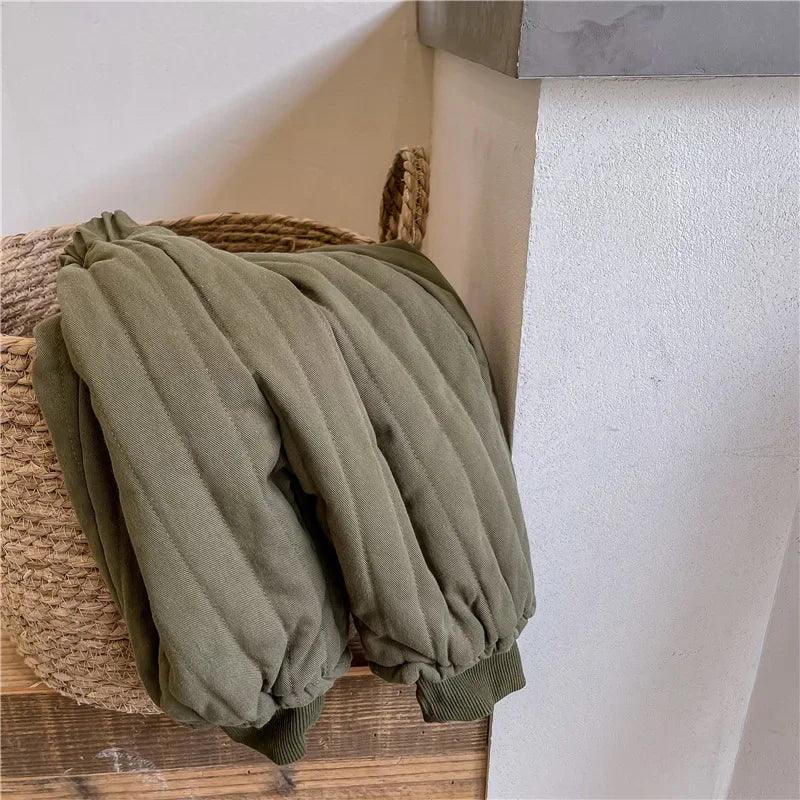 Winter Cotton-Padded Kids Harem Trousers – Unisex Full-Length Thermal Pants (Ages 2–7) - Shello's Creative Boutique