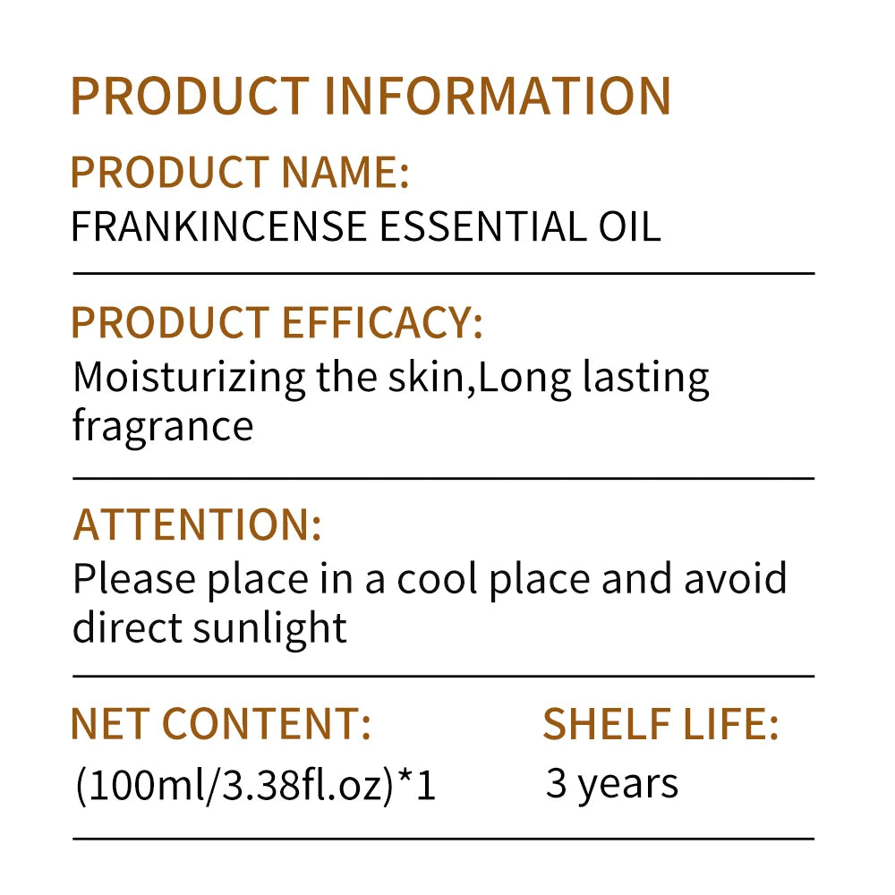 Hllozzi Frankincense Plant Essential Oil – Pure, Hydrating Face & Body Massage Elixir (100ml) - Shello's Creative Boutique