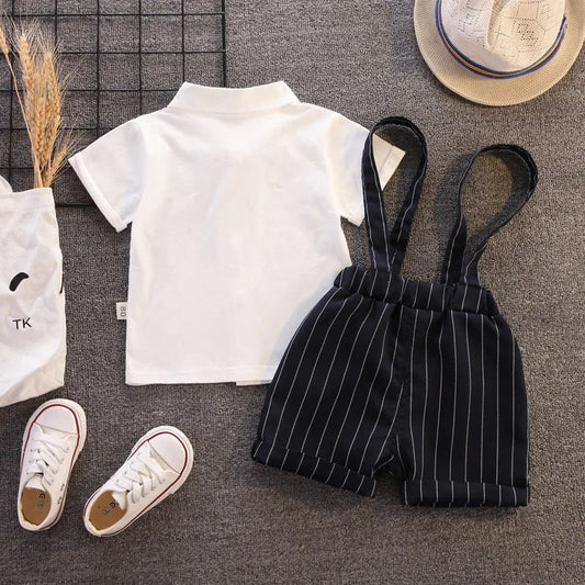 Kids Boys Clothing Sets Baby Tee Shirt + Overalls Pants Infant Toddler Children Wears T-shirt + Shorts Outfits Suits 1-4 Years Shello's Creative Boutique