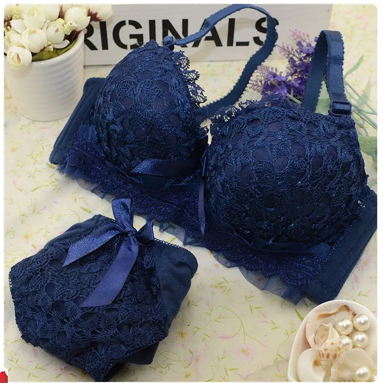 Women’s Wireless Sexy Lace Bra & Panty Set – Push-Up Bralette Lingerie for All Sizes - Shello's Creative Boutique