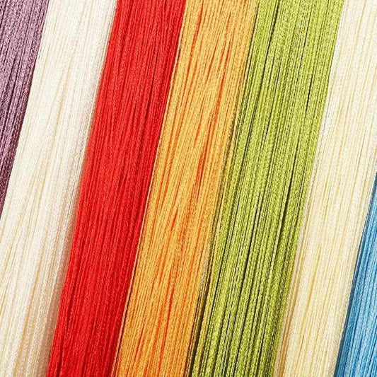 Silk Tassel String Curtain 100x200cm - Multi-Colour Door Divider - Shello's Creative Boutique
