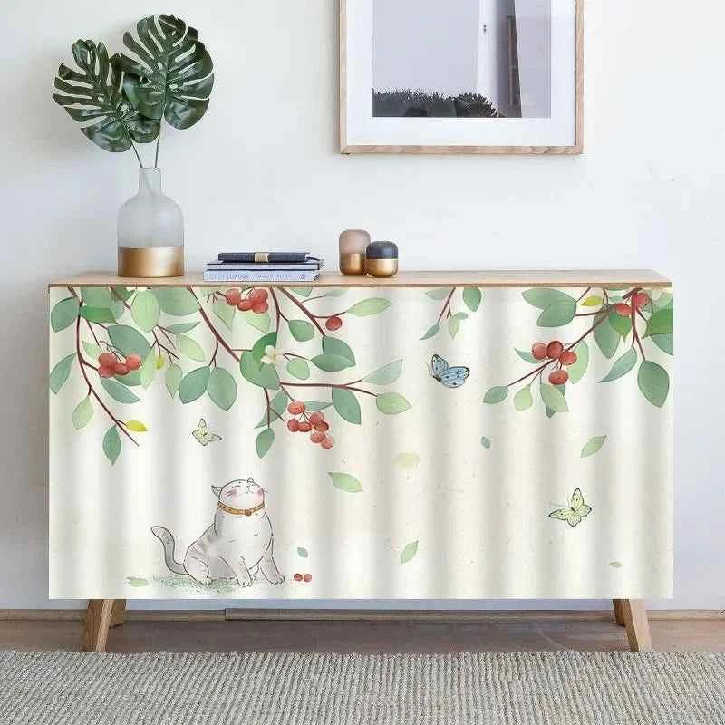 Kitchen Cabinet Curtain Cover - Dustproof Cupboard Wardrobe- Self-Adhesive Half-Curtain - Shello's Creative Boutique