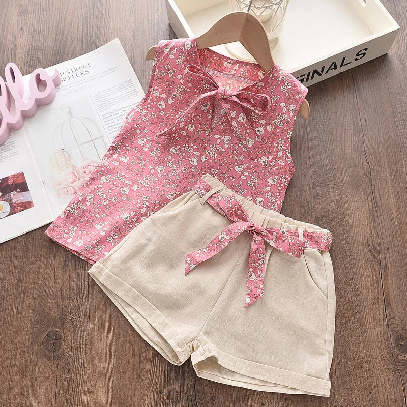 New Summer Baby Girls Clothes Children Sleeveless Vest Shorts 2Pcs/Sets Toddler Clothing Infant Fashion Costume Kids Tracksuits Shello's Creative Boutique