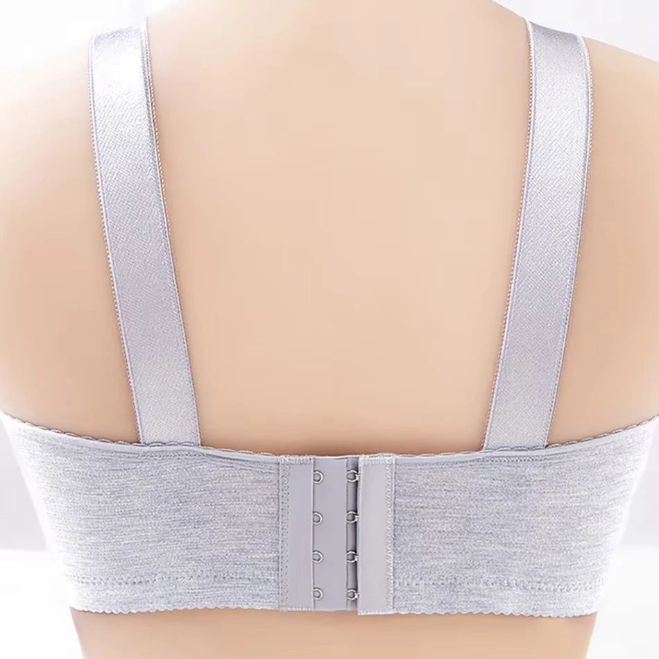 Comfortable Non-Slip Push-Up Sports Bra for Women – Seamless Wire-Free Lingerie with Wide Shoulder Straps & Chest Pad (Sizes 36–100BC)