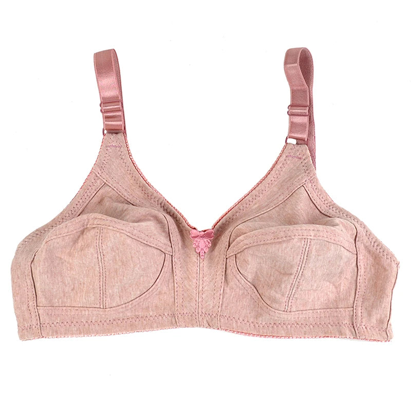 KING'S FAITH 2024 New Arrival Wireless Push-Up Bra – Cotton Thin Brassiere for Women, Big Size 46CD–48C