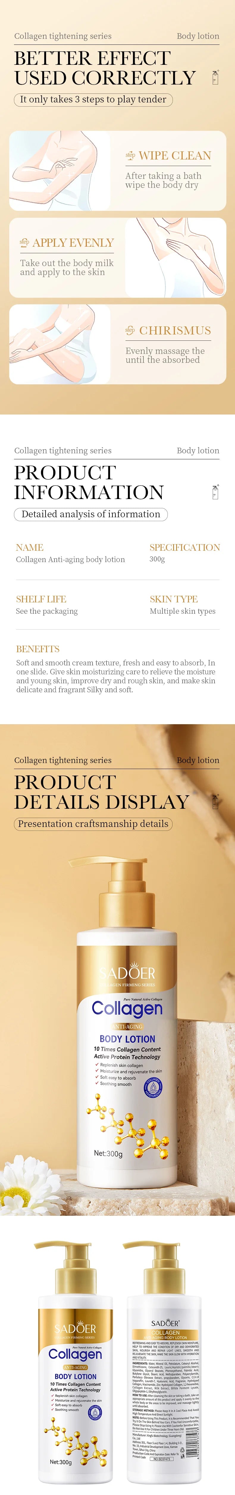 Collagen Milk Bleaching Face Body Cream Whitening Skin Moisturizing Lotion Lightening Care - Shello's Creative Boutique