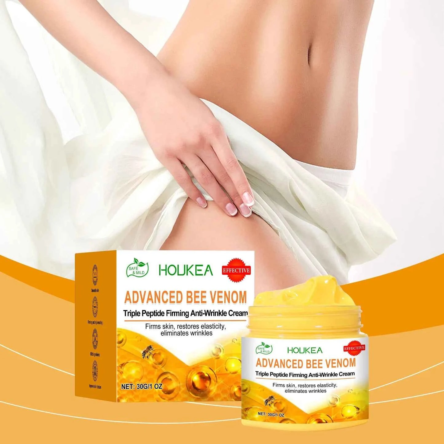 Bee Venom Body Firming Cream Improving Sagging Keep Brighten Light Weight Relax Muscle Improve Elasticity Body Cream Moisturizer