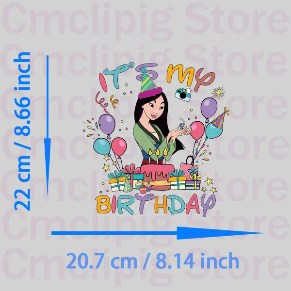 It's my birthday thermo-stickers for children Clothing patches Stitch vinyl stickers iron on transfer Shello's Creative Boutique