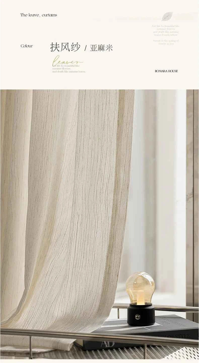 Luxurious Textured Thick Tulle Curtains - Insulated Sheer Drapes for Living Room & Bedroom