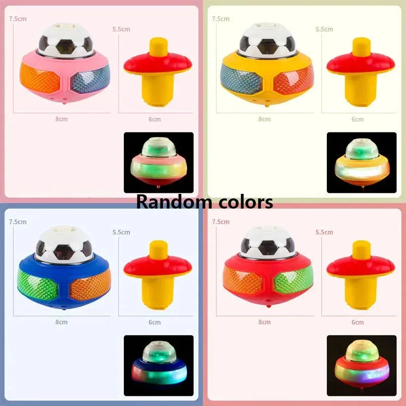 8cm Music Luminous Gyroscope Spinning Top – Cartoon-Style Rotating Flash Toy for Kids - Shello's Creative Boutique