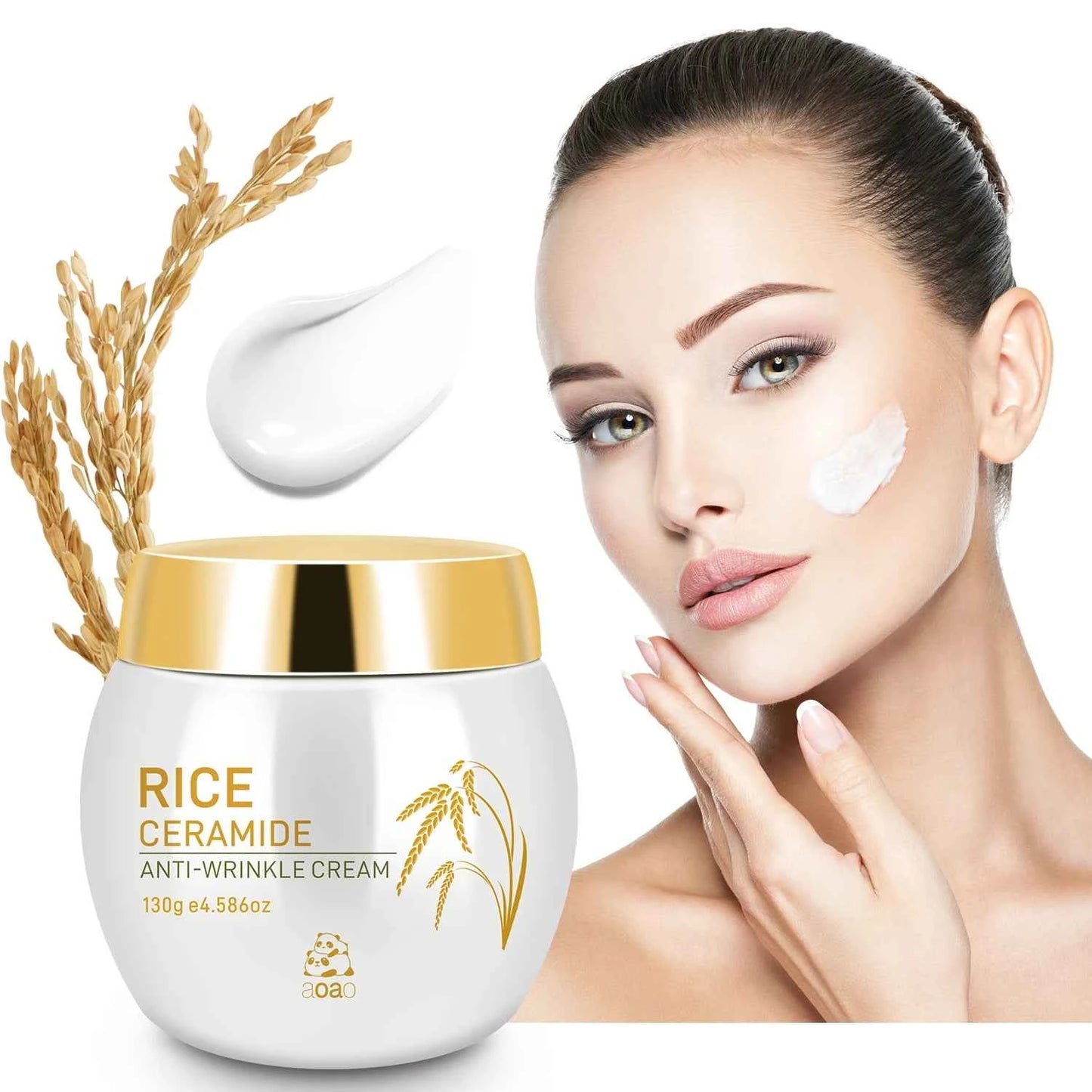 Rice Cream Anti-Wrinkle Collagen Anti-Aging Moisture Nourishing Moisturizer Ceramides for Revitalized, Firmer Skin