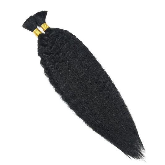 Human Braiding Hair 2 Bundles - 100% Brazilian Kinky Straight for Boho Braids - Shello's Creative Boutique