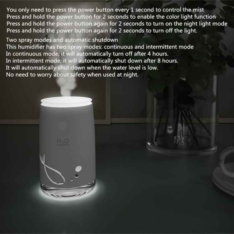 Concise Fish Pattern Mini Home Mute Bedroom Student Dormitory Office Portable USB Wireless Durable Humidifier