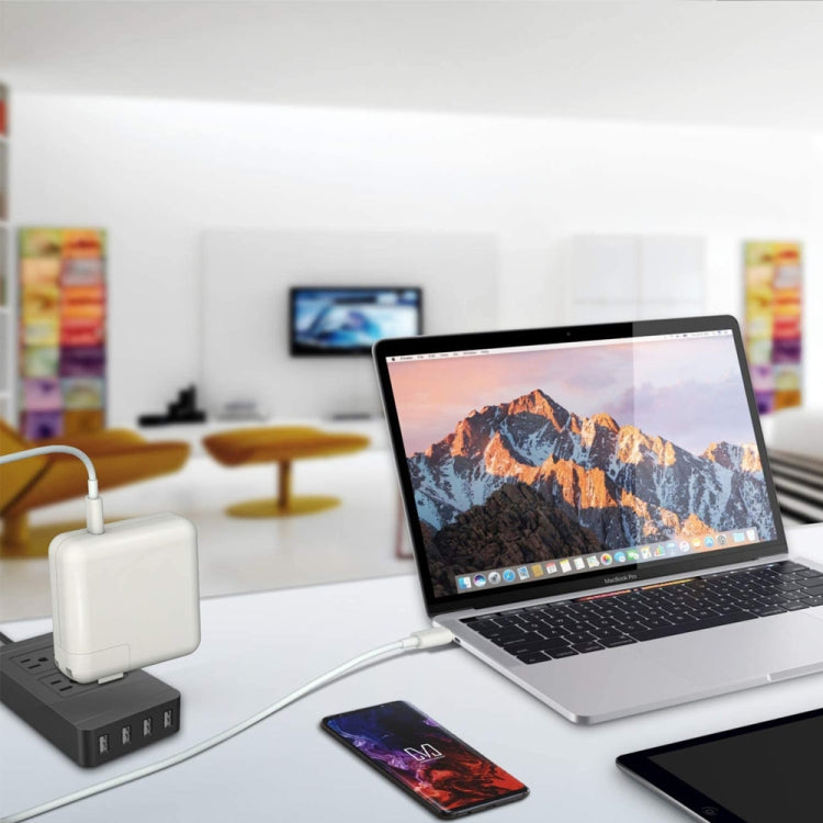 PD-96W 96W PD USB-C / Type-C Laptop Adapter + 2m 5A USB-C / Type-C to USB-C / Type-C Fast Charging Cable for MacBook Pro, EU Plug, US Plug, UK Plug, AU Plug Shello's Creative Boutique