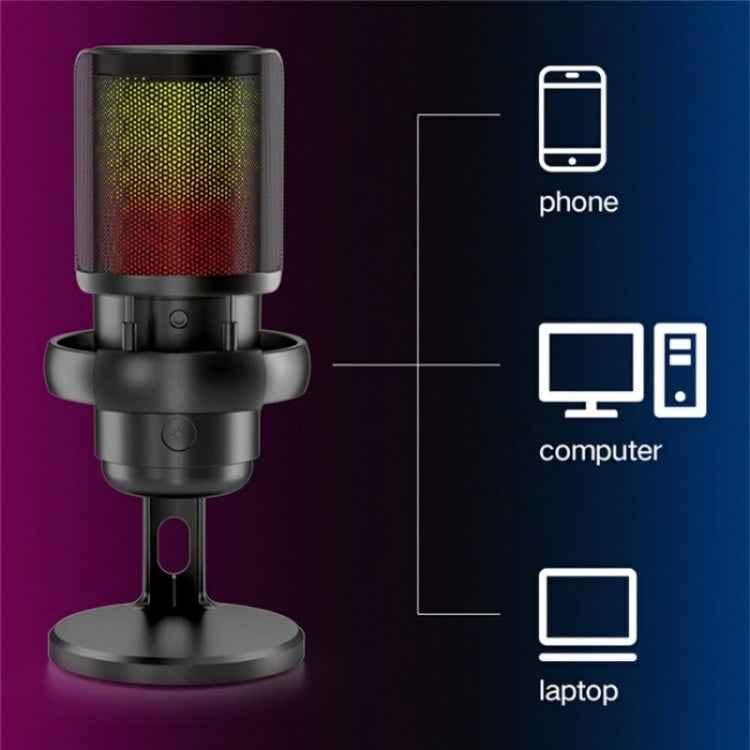 ME6P Professional USB Desktop Recording Microphone with RGB Light - Shello's Creative Boutique