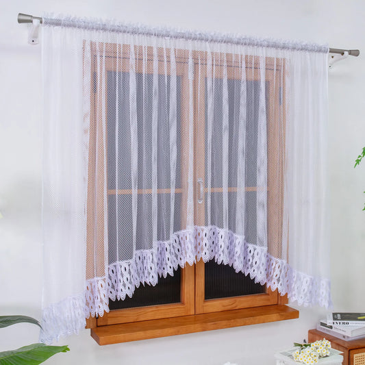 Classic White Sheer Curtains - Light Filtering Breathable Drapes for Bedroom & Living Room