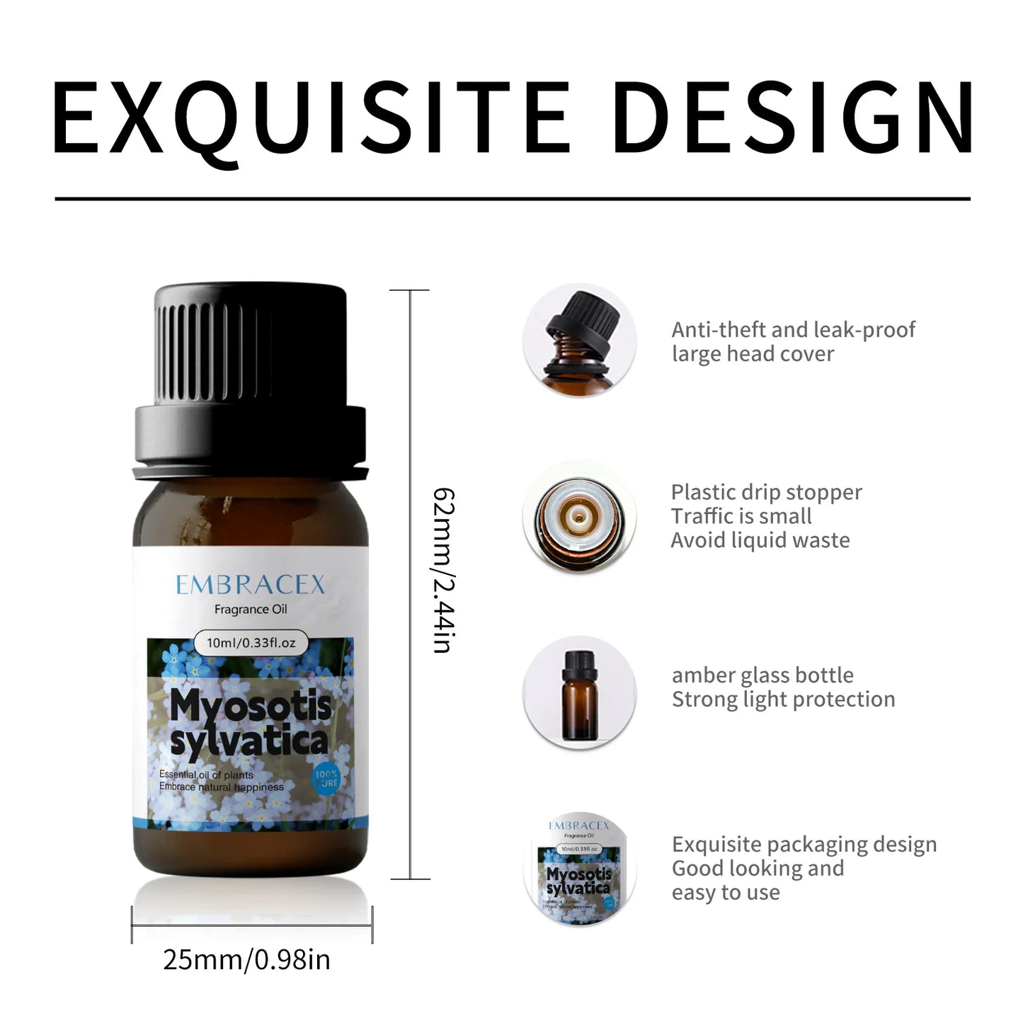 Myosotis sylvatica Essential Oils Floral Perfume Oil Skincare Essential Oil Perfumes Women Body Massage Oil Gifts -10ml - Shello's Creative Boutique