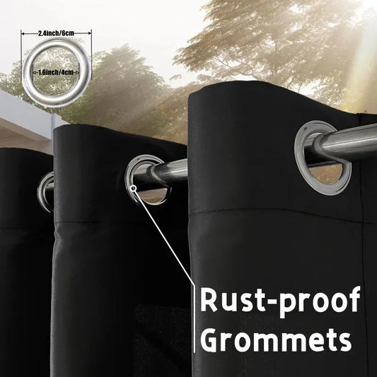 Heavy-Duty Waterproof Outdoor Curtains – UV Guard Grommet Drapes (2 Pack) - Shello's Creative Boutique