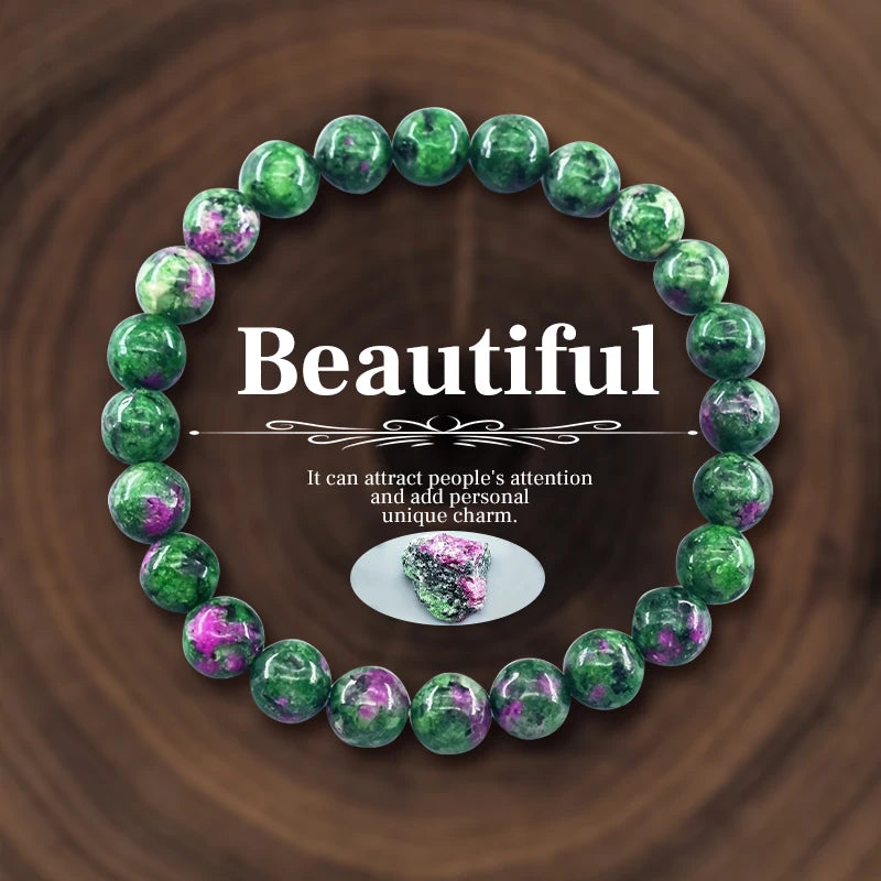 8mm Natural Stone Beaded Bracelet – Amethyst, Crystal, Agate & Tiger Eye