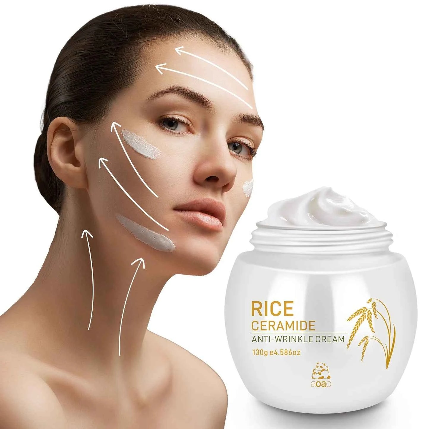 Rice Cream Anti-Wrinkle Collagen Anti-Aging Moisture Nourishing Moisturizer Ceramides for Revitalized, Firmer Skin