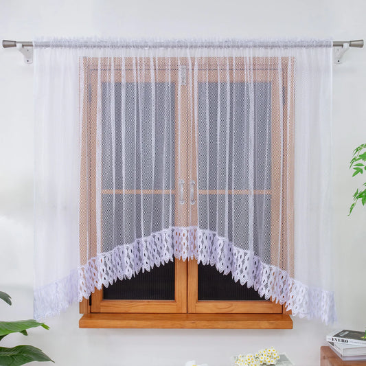 Classic White Sheer Curtains - Light Filtering Breathable Drapes for Bedroom & Living Room
