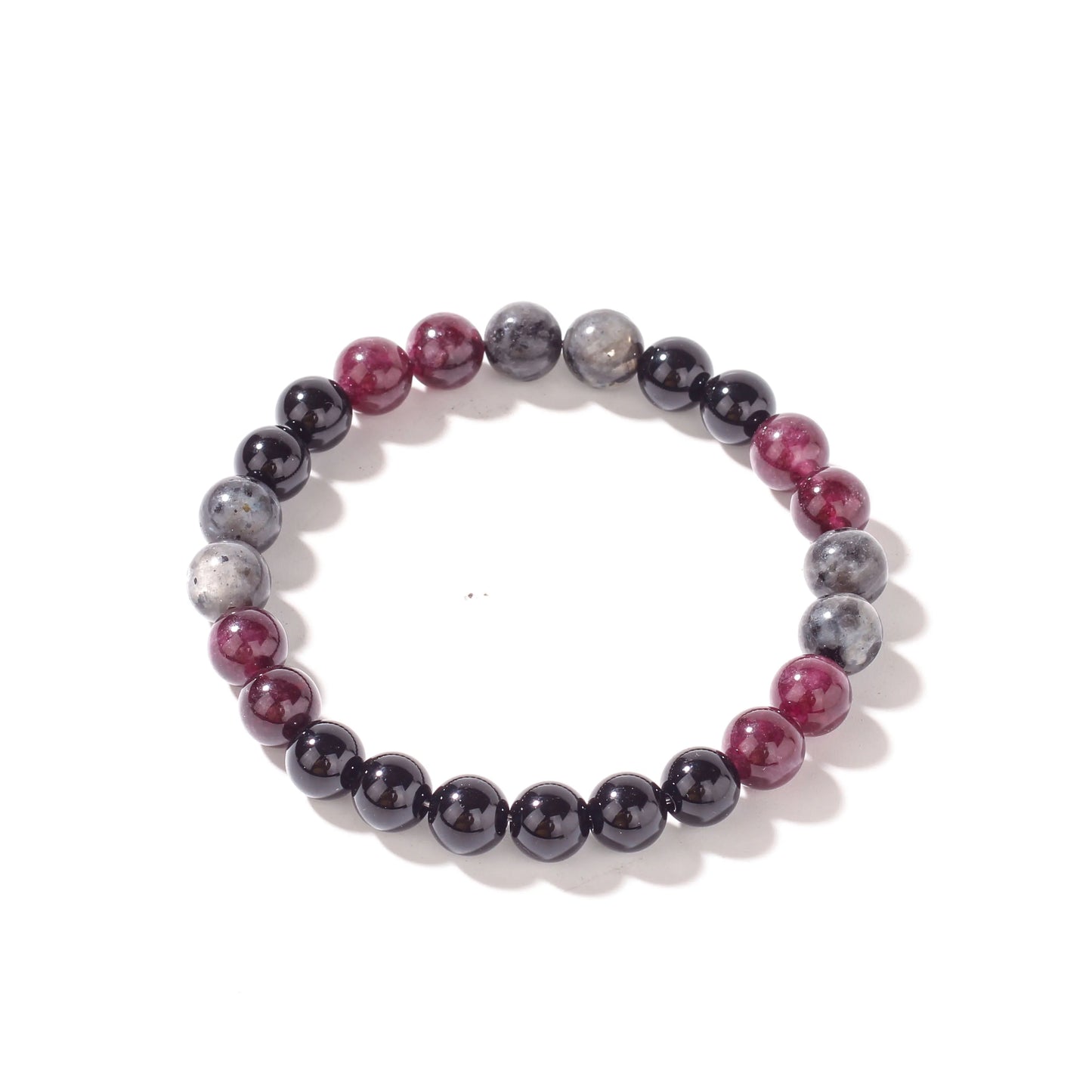 Luxury Garnet Natural Stone Protection Bracelet – Red & Black Beaded Bangle
