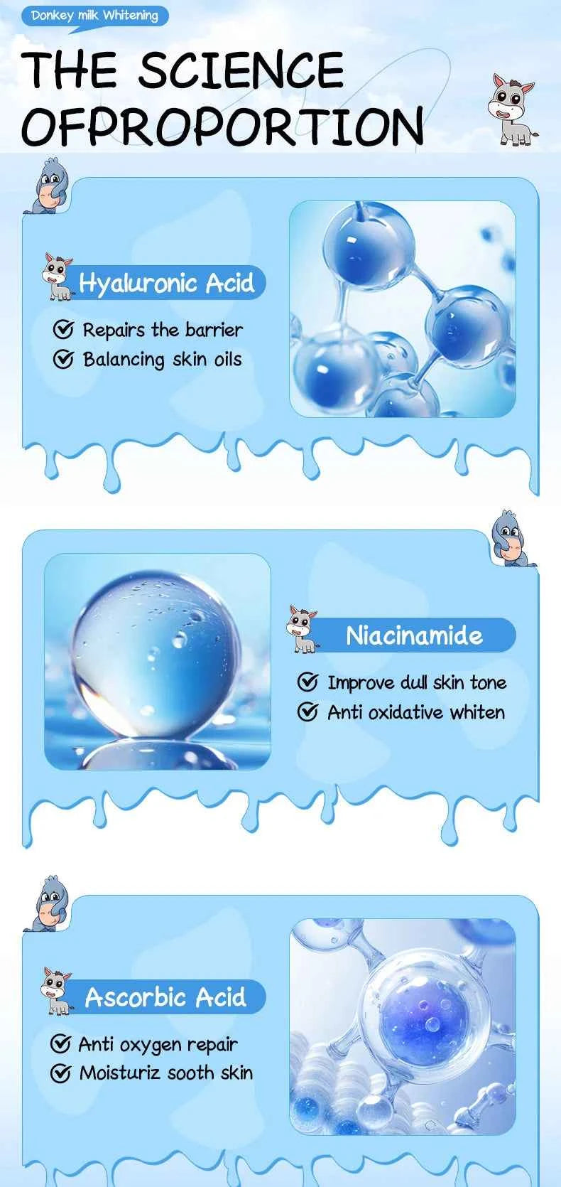 Donkey Milk Strong Whitening Face Cream Anti-aging Wrinkle Removal Firming Skin Care Facial Brightening Cream Korean Cosmetics