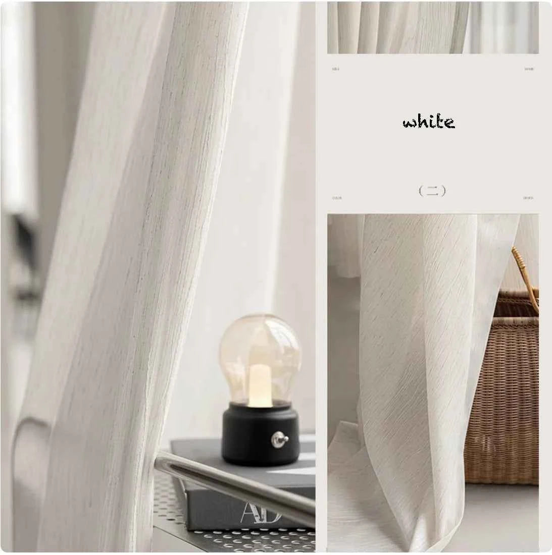 Luxurious Textured Thick Tulle Curtains - Insulated Sheer Drapes for Living Room & Bedroom