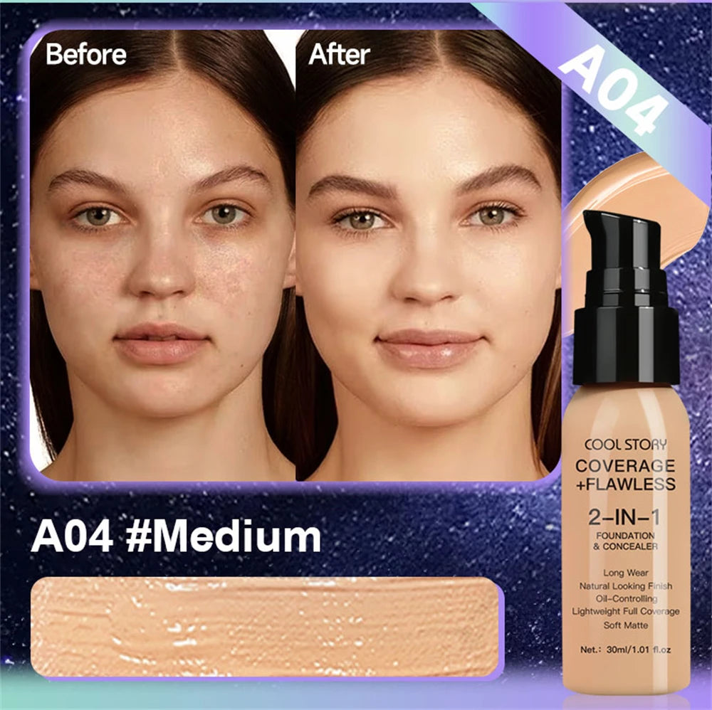 10 Color Lasting Face Foundation Cream Oil-Control Matte BB Cream Liquid Full Coverage Waterproof Hydrating Brighten Concealer - Shello's Creative Boutique