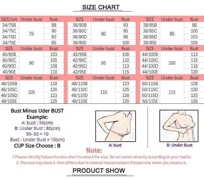 NURRASA Seamless Push-Up Bra & Panty Set – Sexy Floral Wire-Free Lingerie for Women, 3/4 Cup Adjustable Brassiere & Briefs (Sizes 70AB–85AB)