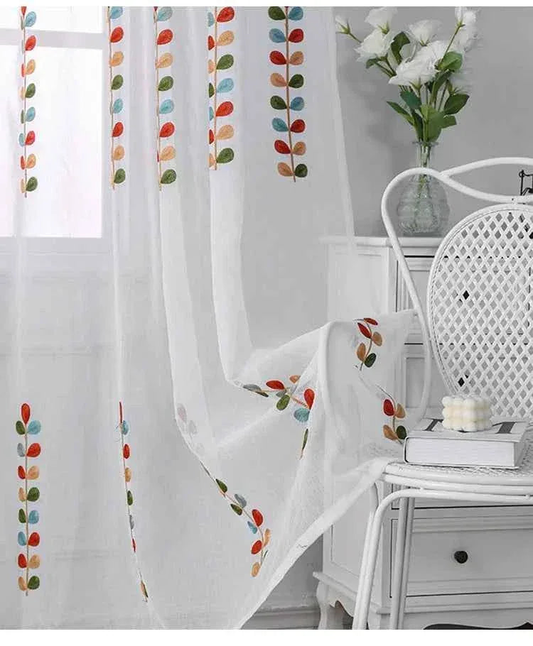 Boho Sheer Curtains for Living Room - Light Filtering Window Drapes, 2 Panels - Shello's Creative Boutique
