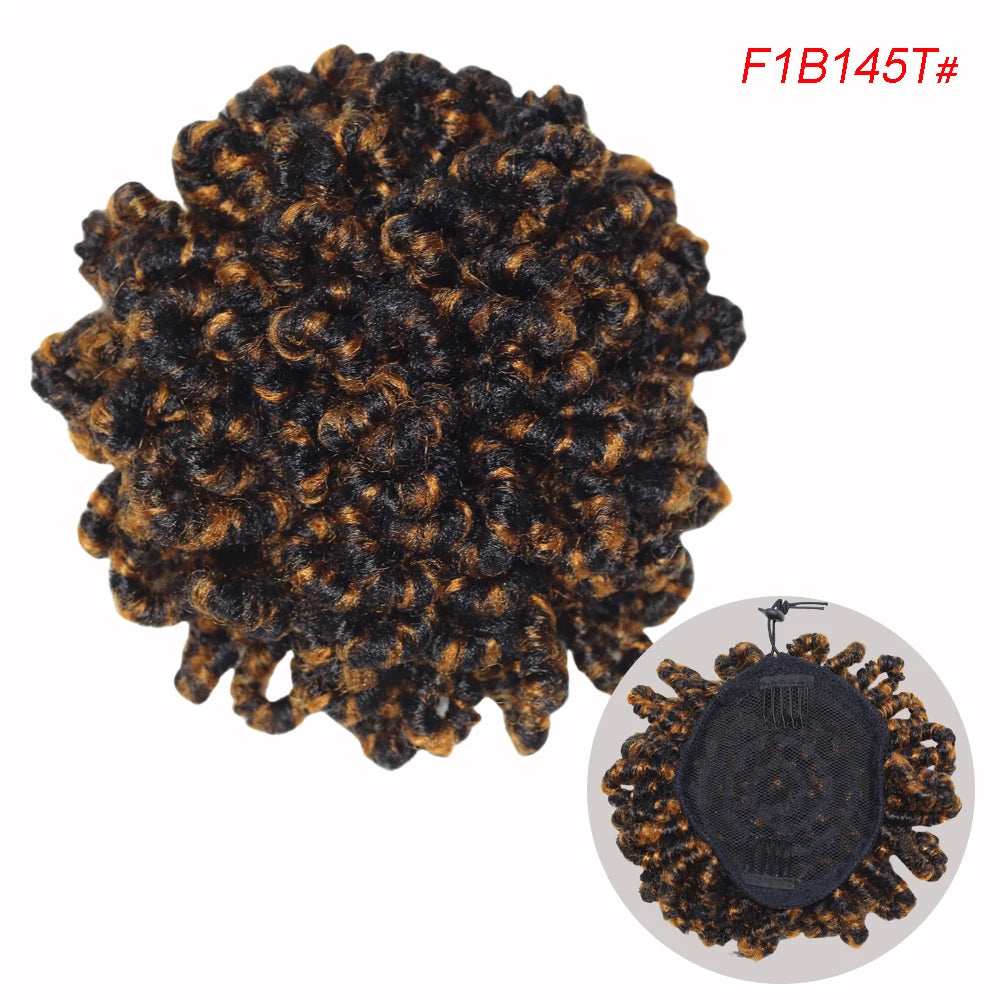 Synthetic Afro Puff Drawstring Ponytail - Dreadlock Hair Bun Extension