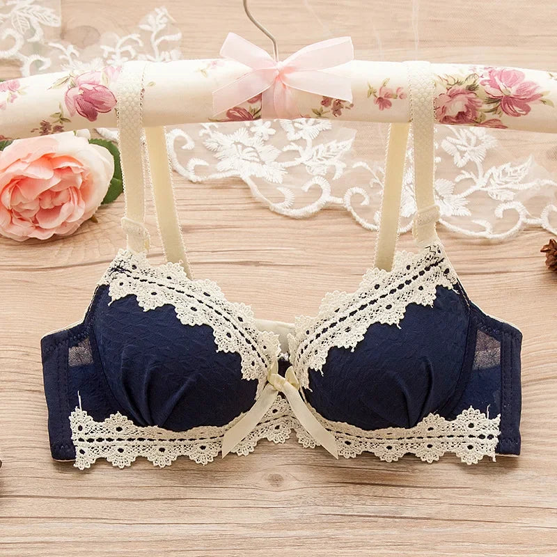 Wokeayer Vintage Plaid Push-Up Bra & Panty Set – Seamless Wire-Free Lingerie for Women, Sexy Fitness Underwear (Sizes 70A–80B)