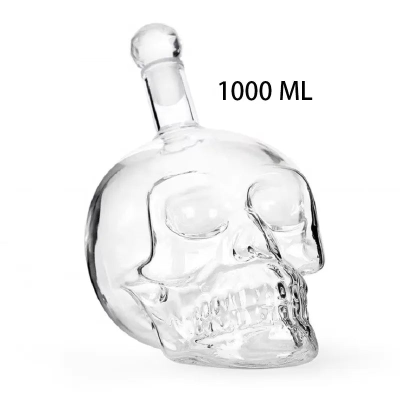 Skull Head Crystal Decanter & Glass Set – Gothic Bar Whisky Vodka Wine Spirits