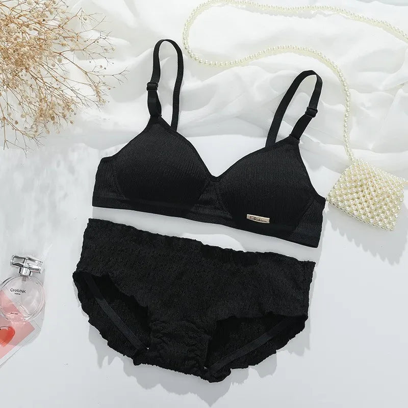 YSANSCA Women’s Seamless Sport Lingerie Set – Wire-Free Push-Up Bralette & Sexy Low Waist Panties - Shello's Creative Boutique