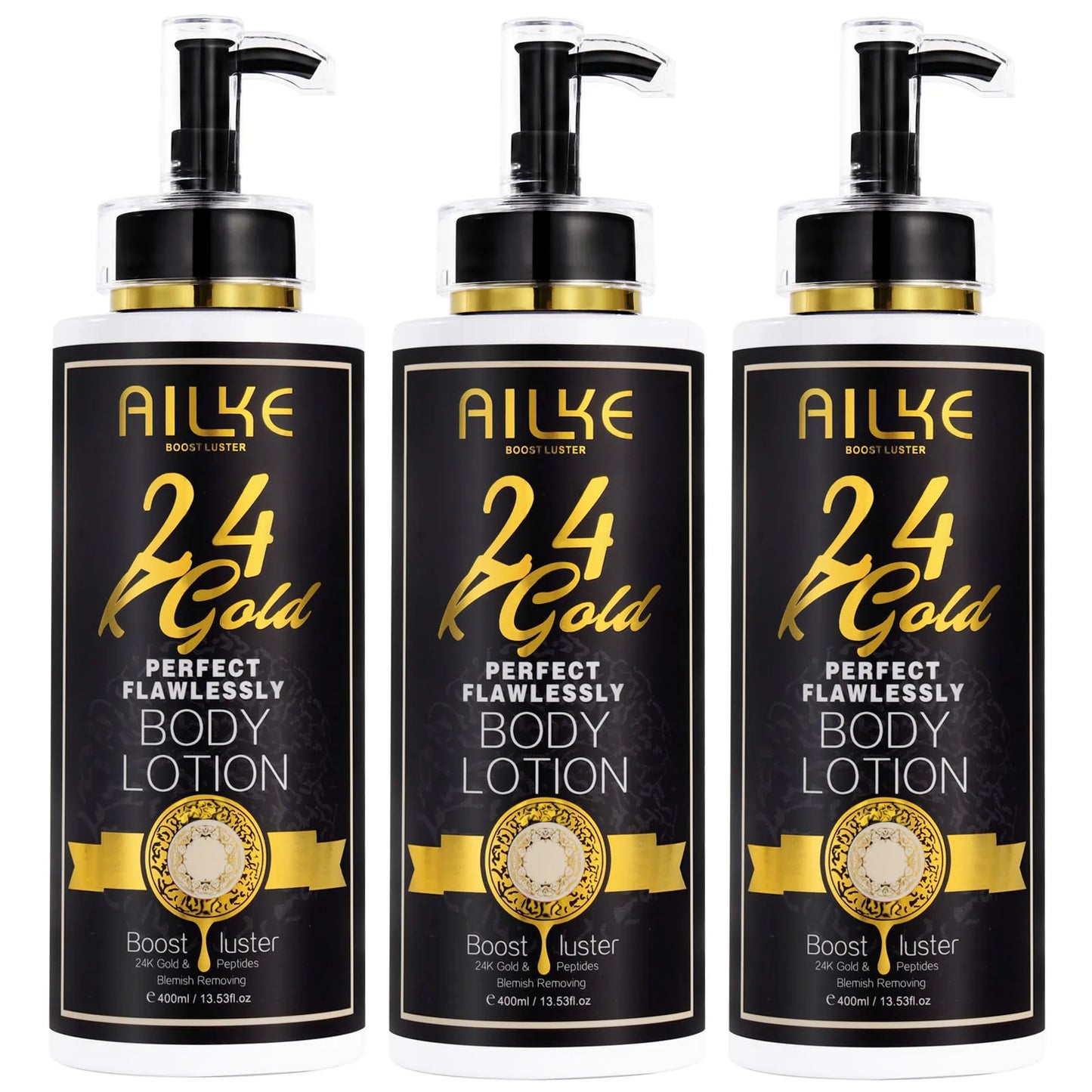 AILKE 24k Gold Perfect Flawlessly Body Lotion, Whitening, Inhibit Melanin, Moisturizing, UV Protect, With Nicotinamide Vitamin C - Shello's Creative Boutique