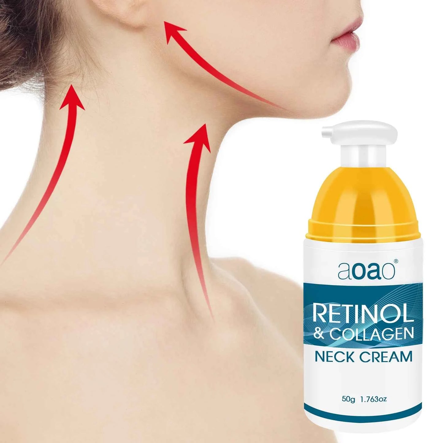 Retinol & Collagen Neck Cream - 50g | Firming, Moisturizing & Lifting | Hyaluronic Acid for All Skin Types