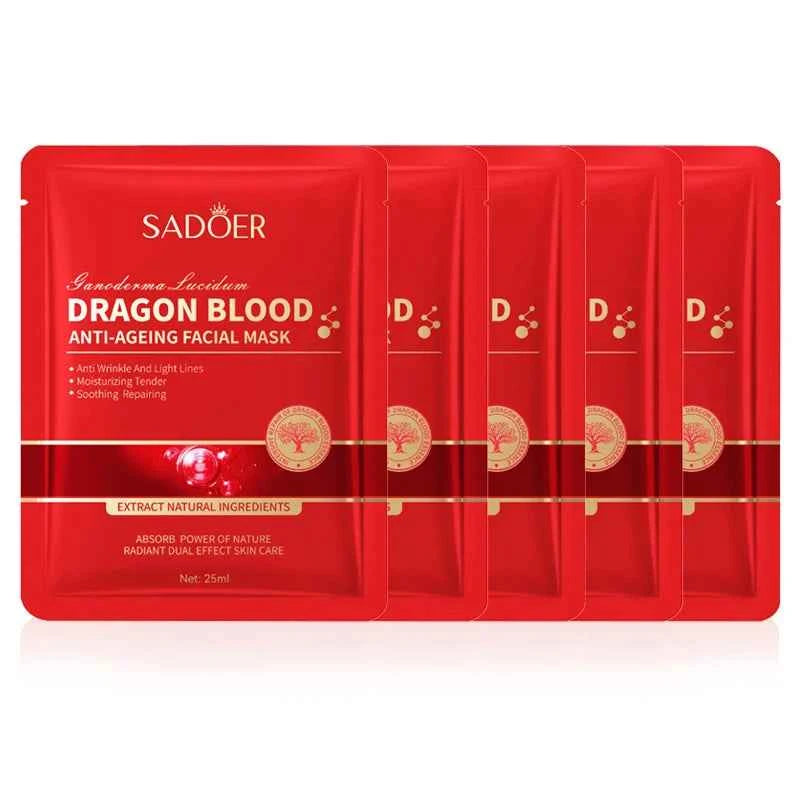 5/10pcs SADOER Dragon Blood Facial Masks for Face Moisturizing Anti-aging Hydrating Face Mask Facial Skin Care Products
